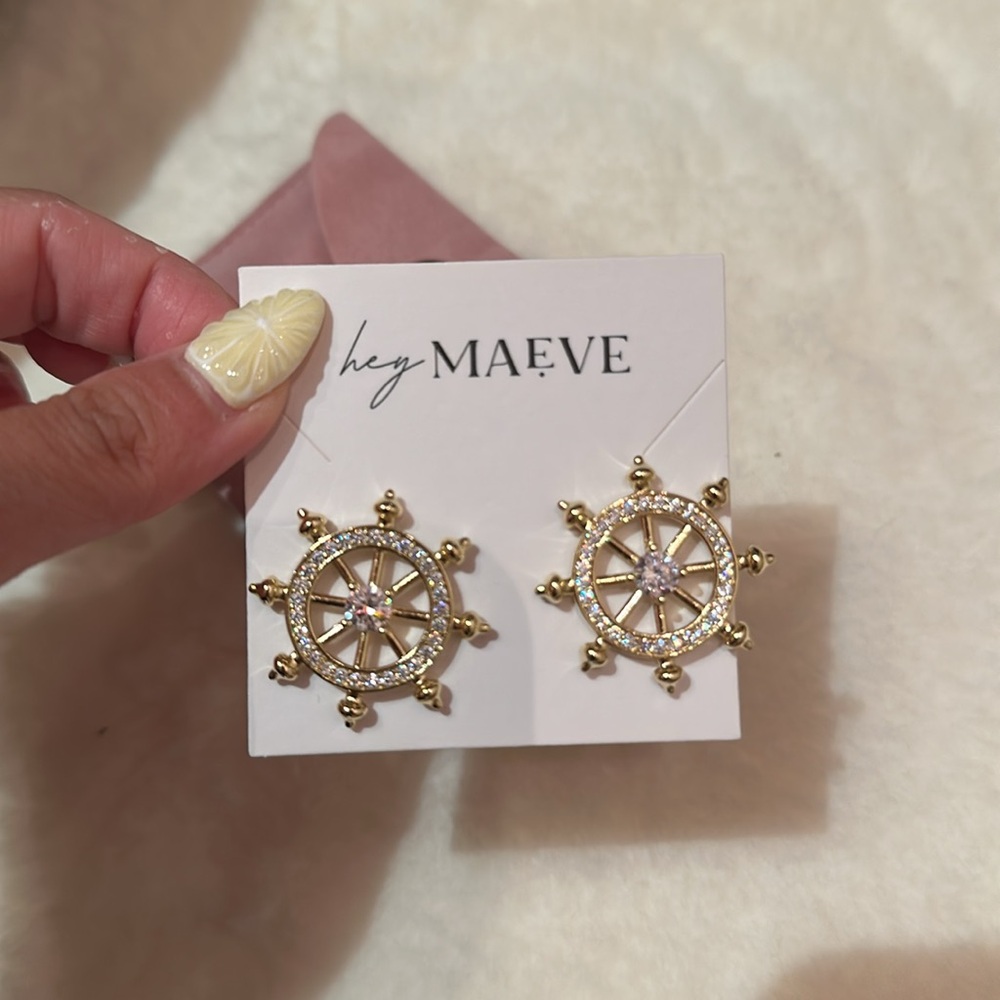 Hey Maeve The Helm Earrings nautical boat wheel studs *blogger*
